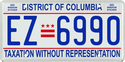 DC license plate EZ6990