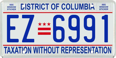 DC license plate EZ6991