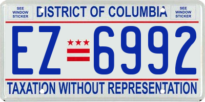 DC license plate EZ6992