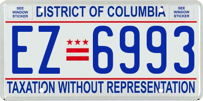 DC license plate EZ6993