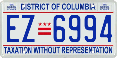 DC license plate EZ6994