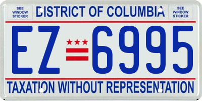 DC license plate EZ6995