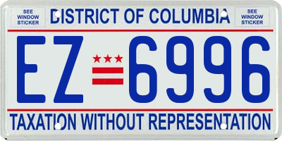 DC license plate EZ6996