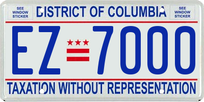 DC license plate EZ7000