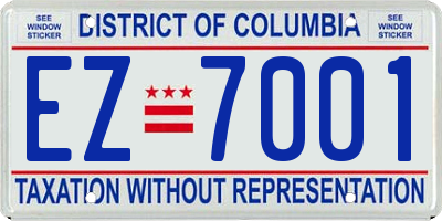 DC license plate EZ7001