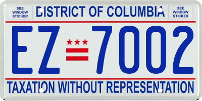 DC license plate EZ7002