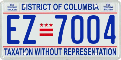 DC license plate EZ7004