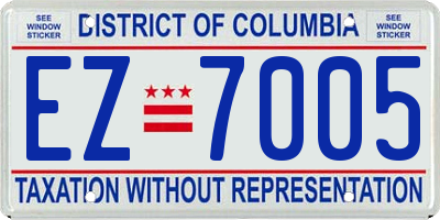 DC license plate EZ7005