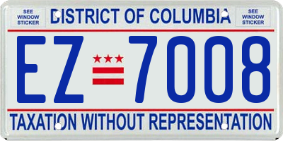 DC license plate EZ7008