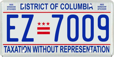 DC license plate EZ7009