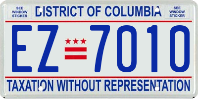 DC license plate EZ7010