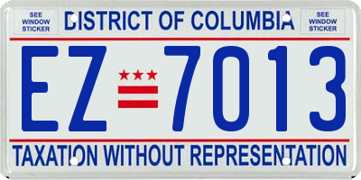 DC license plate EZ7013