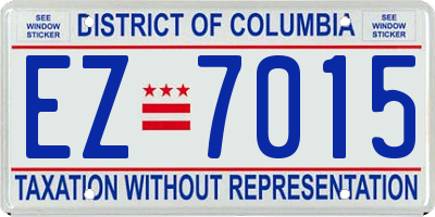 DC license plate EZ7015