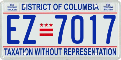 DC license plate EZ7017