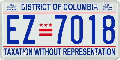 DC license plate EZ7018