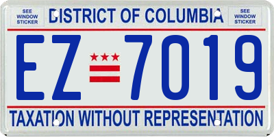 DC license plate EZ7019