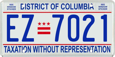 DC license plate EZ7021