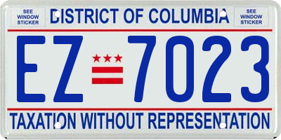 DC license plate EZ7023