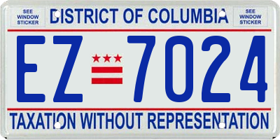 DC license plate EZ7024