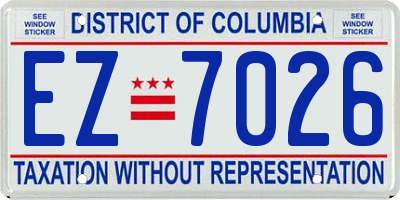 DC license plate EZ7026