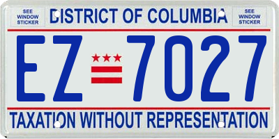 DC license plate EZ7027