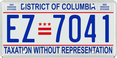 DC license plate EZ7041