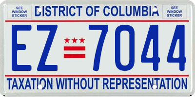 DC license plate EZ7044