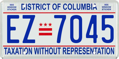 DC license plate EZ7045