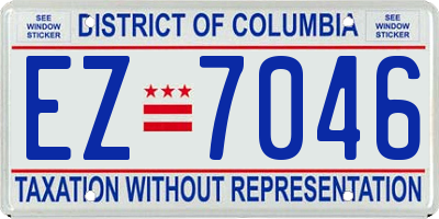 DC license plate EZ7046