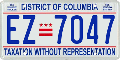 DC license plate EZ7047