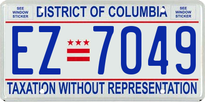 DC license plate EZ7049