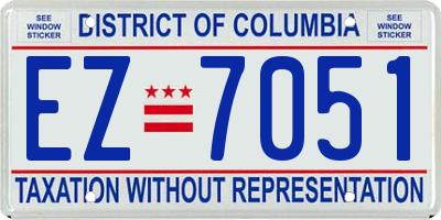 DC license plate EZ7051