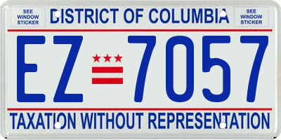 DC license plate EZ7057