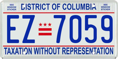 DC license plate EZ7059