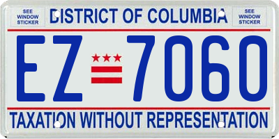 DC license plate EZ7060