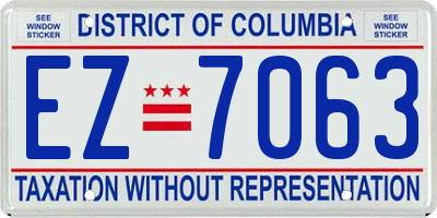 DC license plate EZ7063