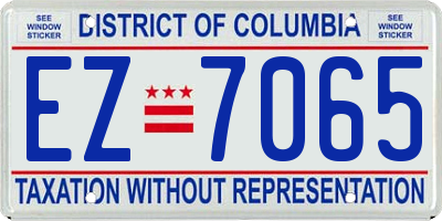 DC license plate EZ7065