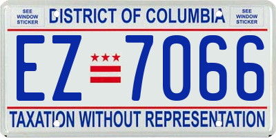 DC license plate EZ7066