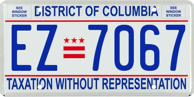 DC license plate EZ7067