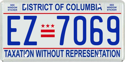 DC license plate EZ7069