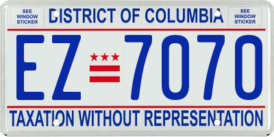 DC license plate EZ7070