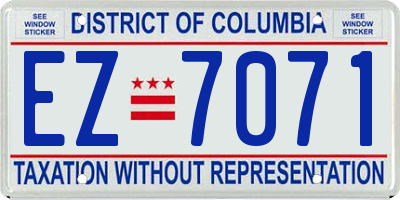 DC license plate EZ7071