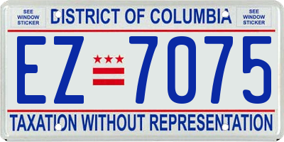 DC license plate EZ7075