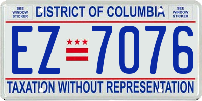 DC license plate EZ7076