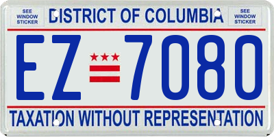 DC license plate EZ7080