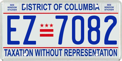 DC license plate EZ7082