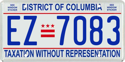 DC license plate EZ7083