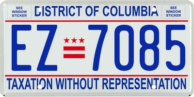 DC license plate EZ7085