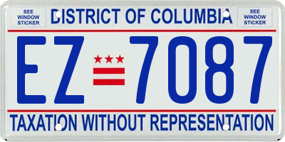 DC license plate EZ7087