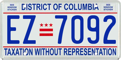 DC license plate EZ7092